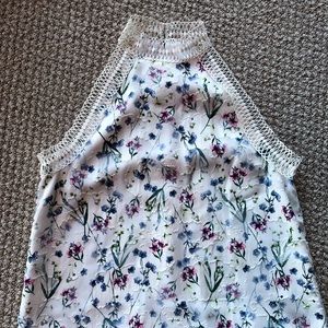 T Tahari High Neck Floral Tank XS